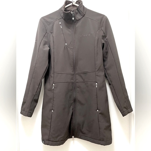 Vuarnet fleece-lined Long Zippered Jacket in Black/Brown - Picture 1 of 12